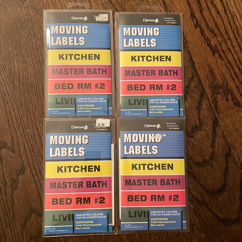 Chateau Moving Labels (Home) - Set of 4 Packs
